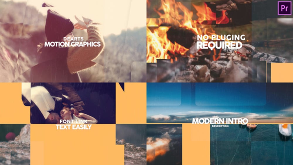 Modern Intro Premiere Pro, Openers ft. photo templates & photo slide